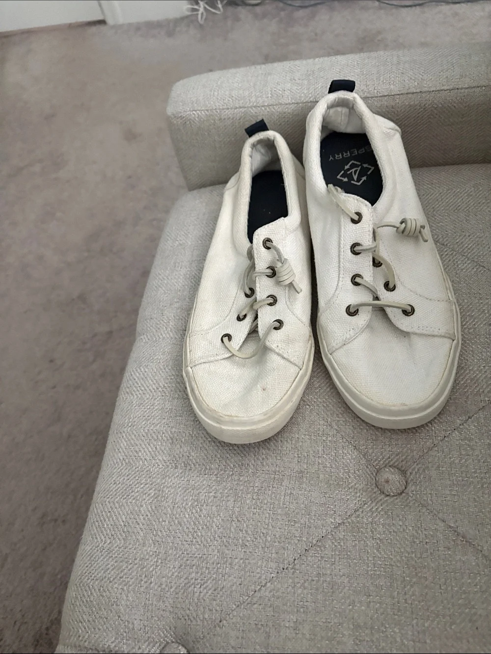 Sperry white  Canvas Low-Top Sneakers